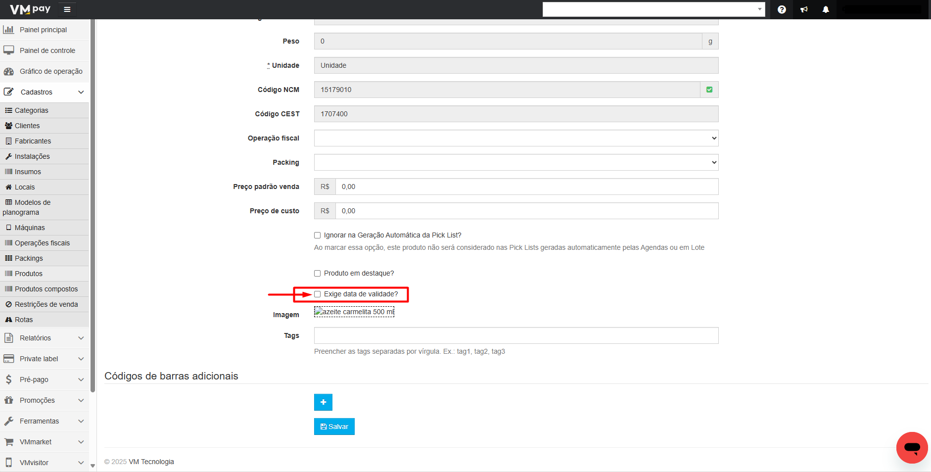4. Adição de informação - Artigo VMvisitor - Controle de Validade.png